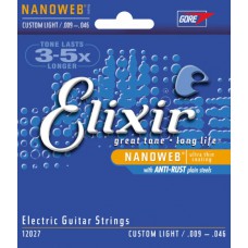 ELIXIR 12027 струны для электрогитары Anti Rust NanoWeb Custom Light 
