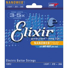 ELIXIR 12052 струны для электрогитары Anti Rust NanoWeb Light