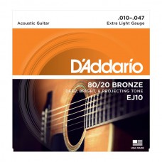 D'ADDARIO EJ10 - стр. для акуст. гит., бронза Extra Light - 10-47