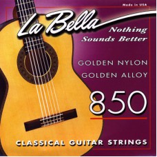 LA BELLA 850 - струны - "золотой" нейлон, обмотка - золото, натяж -37,75 кг