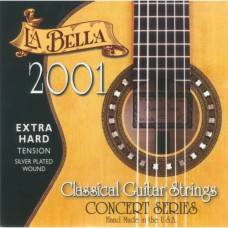 LA BELLA 2001 Extra Hard - струны для классической гитары - нейлон/обмотка серебро/сум.натяж. 41,25 к