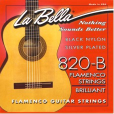 LA BELLA 820B Flamenco - струны - черный нейлон, обмотка серебро