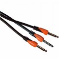 BESPECO Silos SLYS2J180 -  кабель распаянный инструментальный Jack 6,5 мм - 2хJack 6,5 мм  1,8 м